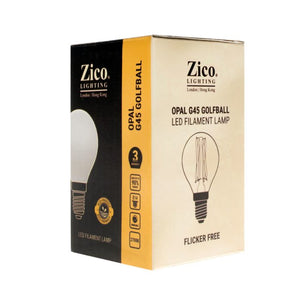 Zico ZIK017/4W27E14O - Golfball G45 Opal 4w E14 2700k Zico Vintage Zico - The Lamp Company