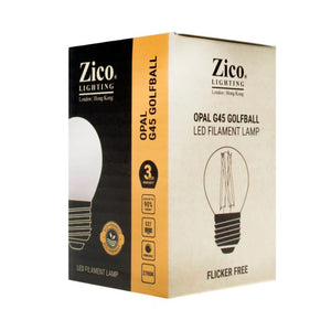 Zico ZIK017/4W27E27O - Golfball G45 Opal 4w E27 2700k Zico Vintage Zico - The Lamp Company