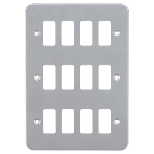 Knightsbridge GDFP0012M Metal Clad 12G Grid faceplate - Knightsbridge - Sparks Warehouse