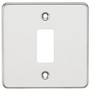 Knightsbridge GDFP001PC Flat plate 1G grid faceplate - polished chrome - Knightsbridge - Sparks Warehouse