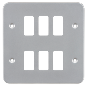 Knightsbridge GDFP006M Metal Clad 6G Grid faceplate - Knightsbridge - Sparks Warehouse