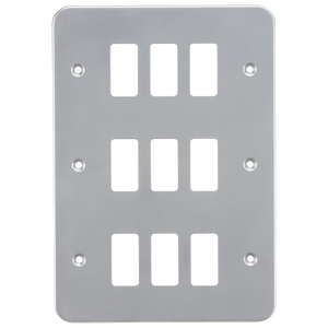 Knightsbridge GDFP009M Metal Clad 9G Grid faceplate - Knightsbridge - Sparks Warehouse
