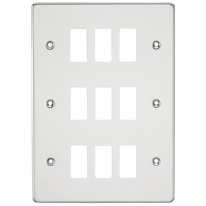 Knightsbridge GDFP009PC Flat plate 9G grid faceplate - polished chrome - Knightsbridge - Sparks Warehouse