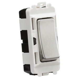 Knightsbridge GDM002BC Grid 20AX Double Pole Grid Switch Module - Brushed Chrome - Knightsbridge - Sparks Warehouse