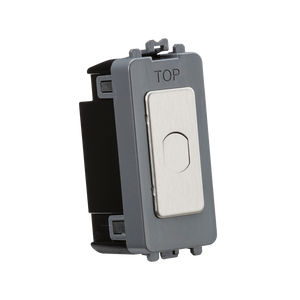 Knightsbridge GDM014BC 1G 1-way 10-200W (10-100W LED) trailing edge dimmer (Press Type) - brushed chrome - Knightsbridge - Sparks Warehouse