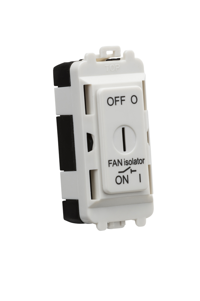 Knightsbridge GDM021U 20AX 10A Fan Isolator Key Switch Module - White