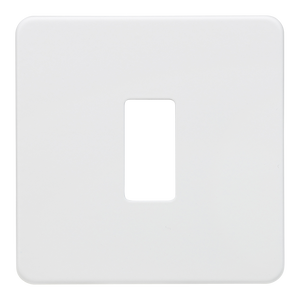 Knightsbridge GDSF001MW Screwless 1G grid faceplate - matt white - Knightsbridge - Sparks Warehouse