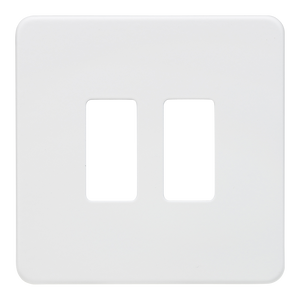 Knightsbridge GDSF002MW Screwless 2G grid faceplate - matt white - Knightsbridge - Sparks Warehouse