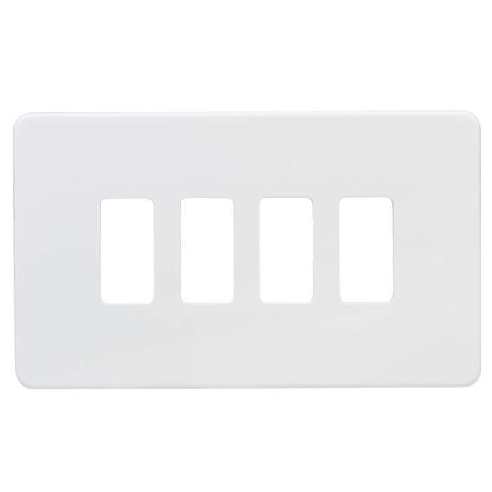 Knightsbridge GDSF004MW Screwless 4G grid faceplate - matt white