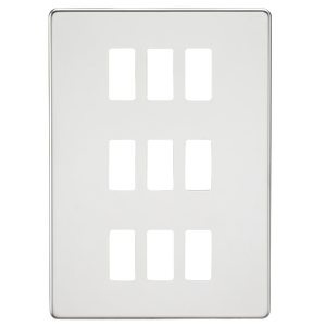 Knightsbridge GDSF009PC Screwless 9G grid faceplate - polished chrome - Knightsbridge - Sparks Warehouse