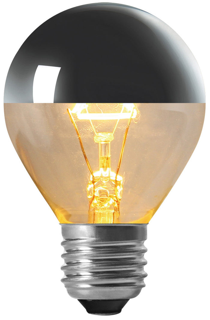 15645 - Golfball G45 Incan. "Silver cap" 60W E27 2750K