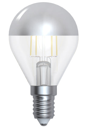 15647 - Golfball G45 Filament LED "Silver Cap" 4W E14 2700K 350Lm Dim. GS LED Filament The Lampco - The Lamp Company