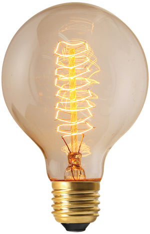 15996 - Globe D80 Metal filament Spiral? 40W E27 2200K 160Lm Cl.  The Lampco - The Lamp Company