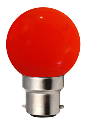 160140 - Golfball LED 1W B22 30Lm Red 330° Girard Sudron - The Lamp Company