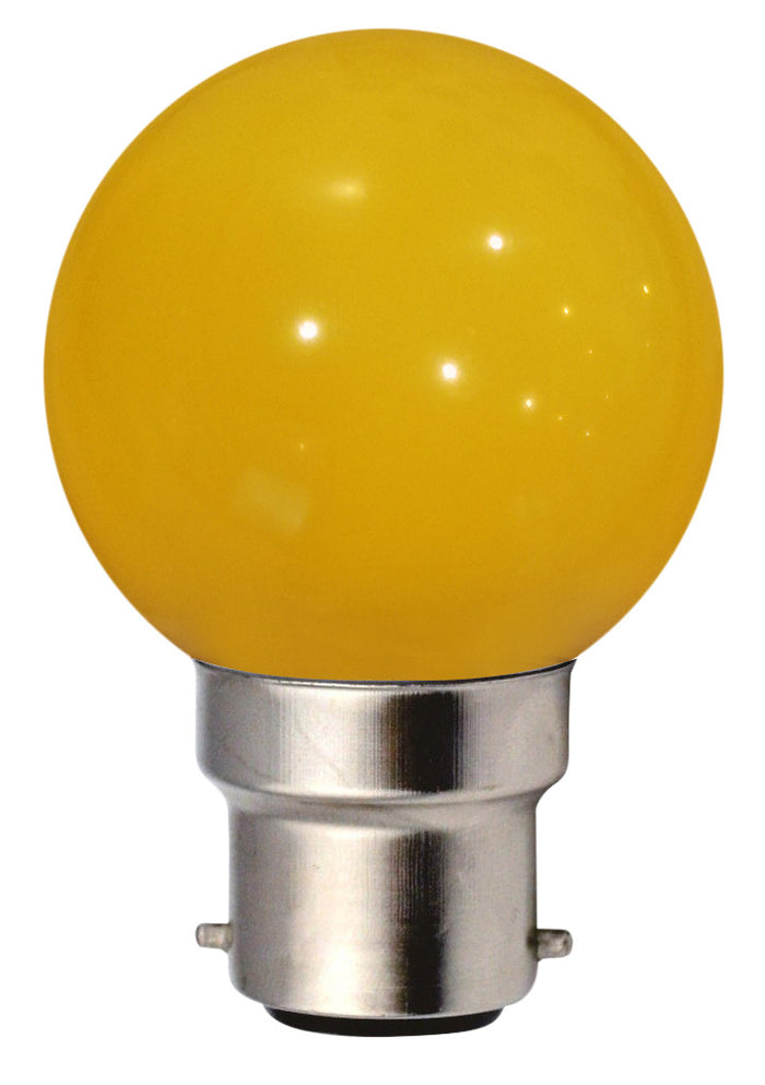 160141 - Golfball LED 1W B22 30Lm Yellow