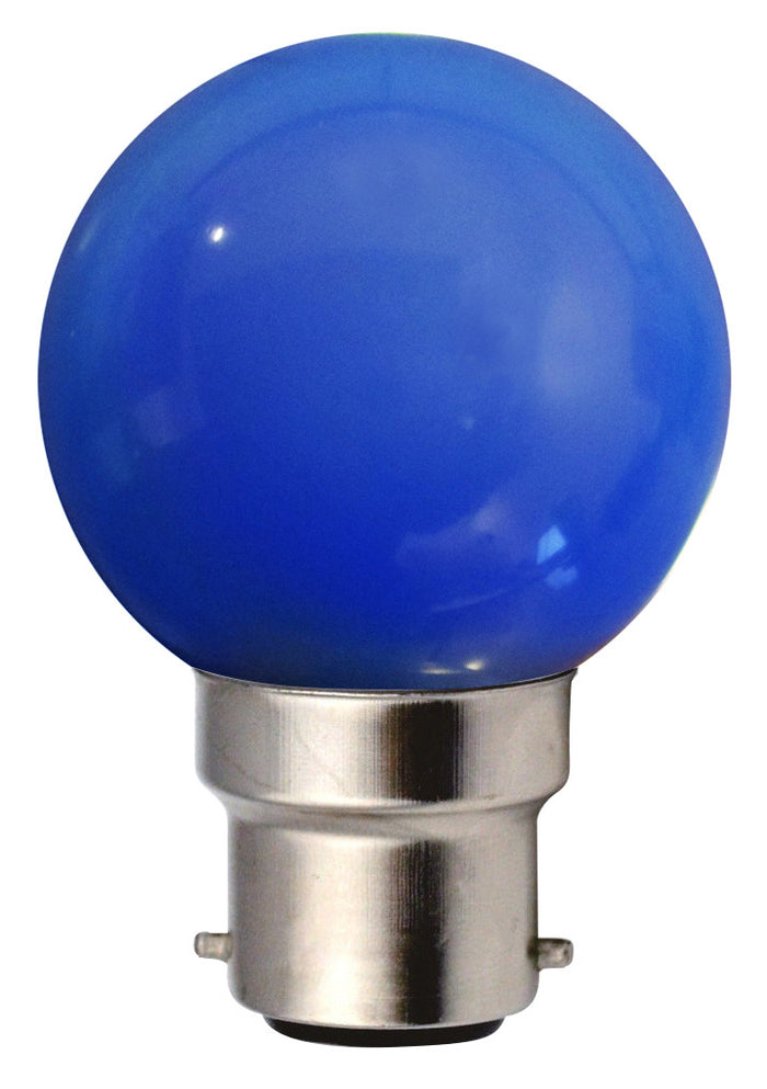 160142 - Golfball LED 1W B22 30Lm Blue