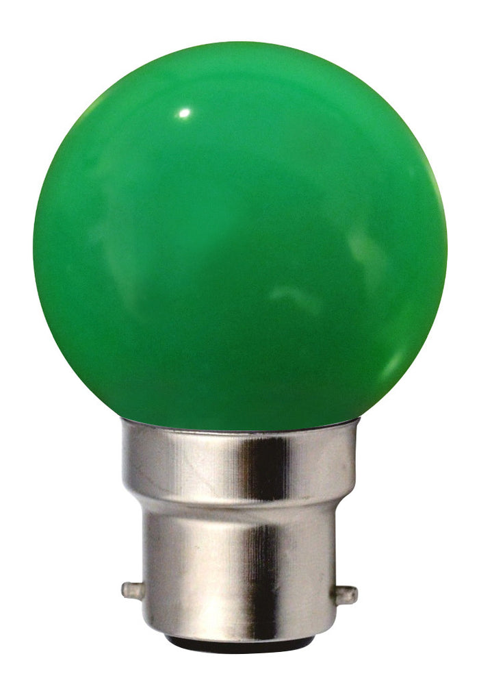 160143 - Golfball LED 1W B22 30Lm Green
