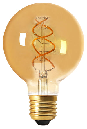 Large Globe E27 1W LED Amber Filament Bulb –