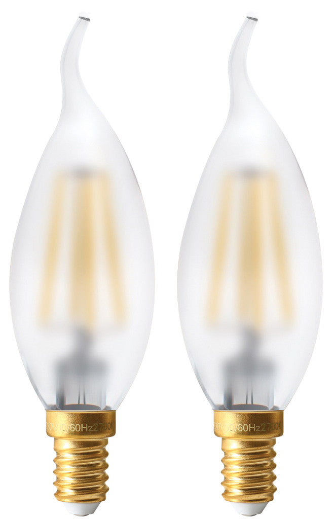 998665 - Ecowatts - Candle "Coup de Vent" Filament LED (2pcs) 4W E14 2700K 400Lm Mat