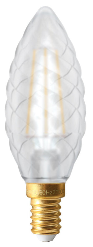 998669 - Ecowatts - Candle "Torsadée" C35 Filament LED 4W E14 2700K 470Lm Cl. EcoWatts LED Filament The Lampco - The Lamp Company