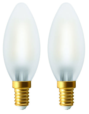 998670 - Ecowatts - Candle C35 Filament LED (2pcs) 4W E14 2700K 400Lm Mat EcoWatts LED Filament The Lampco - The Lamp Company