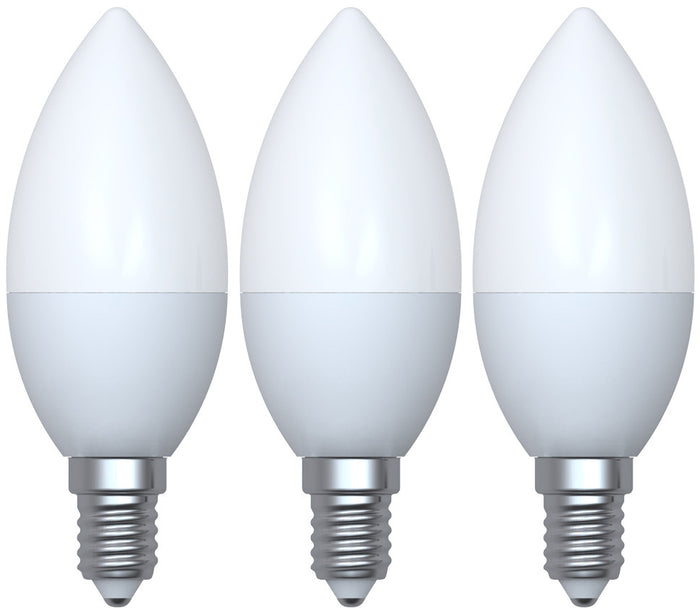 998673 - Ecowatts - Candle C35 (3pcs) LED 270° 5W E14 2700K 400Lm Milky
