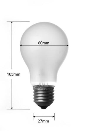 GL25ES-FPLRS-BE - 240v 25W E27 Frosted GLS Tough Lamp 3000