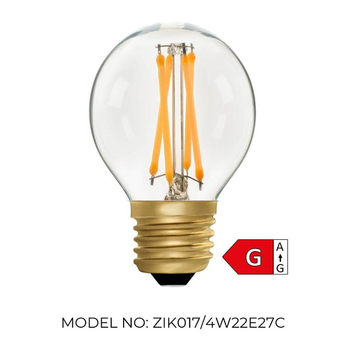 GBL4BC-82D1-ZI  - Filament LED Golf 240v 4w B22D Dimmable 2200k 280Lm