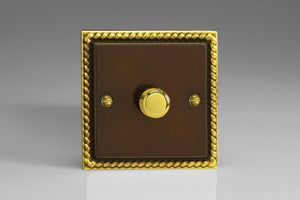 Varilight IAP401 - 1-Gang 2-Way Push-On/Off Rotary Dimmer 1 x 40-400W