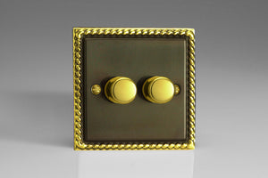 Varilight HA2 - 2-Gang 1-Way Rotary Dimmer 2 x 40-250W