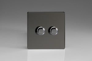 Varilight HDI2S - 2-Gang 1-Way Rotary Dimmer 2 x 40-250W