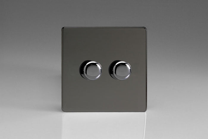 Varilight HDI83S - 2-Gang 2-Way Push-On/Off Rotary Dimmer 2 x 60-400W