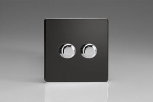 Varilight HDL4S - 2-Gang 2-Way Push-On/Off Rotary Dimmer 2 x 40-250W