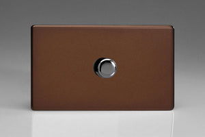 Varilight TDMDR1001S - 1-Gang 1-Way Rotary Dimmer 1 x 200-1000W (Twin Plate)