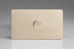 Varilight IDNDP1501S - 1-Gang 2-Way Push-On/Off Rotary Dimmer 1 x 200-1400W (Twin Plate)