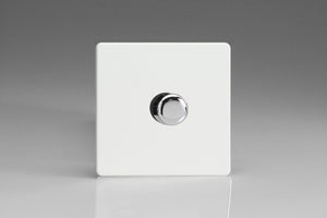 Varilight KDQP221S - 1-Gang 2-Way Push-On/Off Rotary LED Dimmer 1 x 15-220W (max 26 LEDs)
