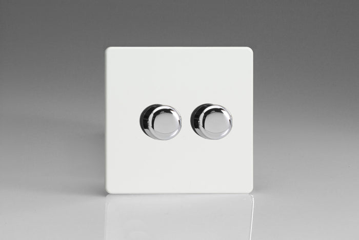 Varilight HDQ2S - 2-Gang 1-Way Rotary Dimmer 2 x 40-250W