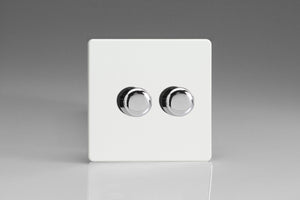 Varilight IDQP302S - 2-Gang 2-Way Push-On/Off Rotary Dimmer 2 x 40-300W