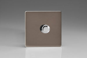 Varilight JDRP601S - 1-Gang 2-Way Push-On/Off Rotary LED Dimmer 1 x 0-300W (Max 30 LEDs)