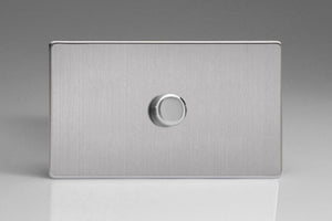 Varilight IDSDP1501S - 1-Gang 2-Way Push-On/Off Rotary Dimmer 1 x 200-1400W (Twin Plate)