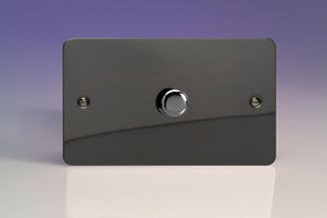 Varilight TFIDR1001 - 1-Gang 1-Way Rotary Dimmer 1 x 200-1000W (Twin Plate)