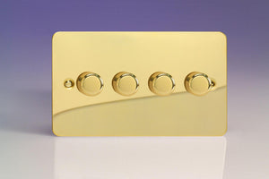 Varilight IFVDP304 - 4-Gang 2-Way Push-On/Off Rotary Dimmer 4 x 40-300W (Twin Plate)