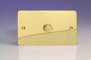 Varilight KFVDP601 - 1-Gang 2-Way Push-On/Off Rotary LED Dimmer 1 x 40-600W (max 60 LEDs) (Twin Plate)