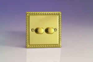 Varilight HG2 - 2-Gang 1-Way Rotary Dimmer 2 x 40-250W