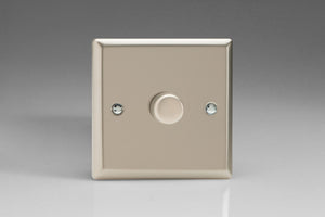 Varilight KNP221 - 1-Gang 2-Way Push-On/Off Rotary LED Dimmer 1 x 15-220W (max 26 LEDs)