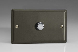 Varilight IPDP1001 - 1-Gang 2-Way Push-On/Off Rotary Dimmer 1 x 100-1000W (Twin Plate)