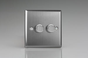 Varilight HT83 - 2-Gang 2-Way Push-On/Off Rotary Dimmer 2 x 60-400W