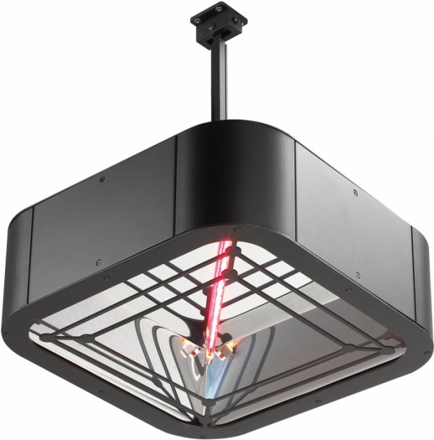 Shadow Pendant Outdoor Heater with Remote in Black - Heat Outdoors IP65 2KW