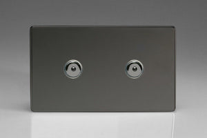 Varilight IDII602MS - 2-Gang 1-Way Remote Control/Touch Master Dimmer 2 x 60-600W (Twin Plate)