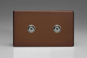 Varilight IDMI602MS - 2-Gang 1-Way Remote Control/Touch Master Dimmer 2 x 60-600W (Twin Plate)